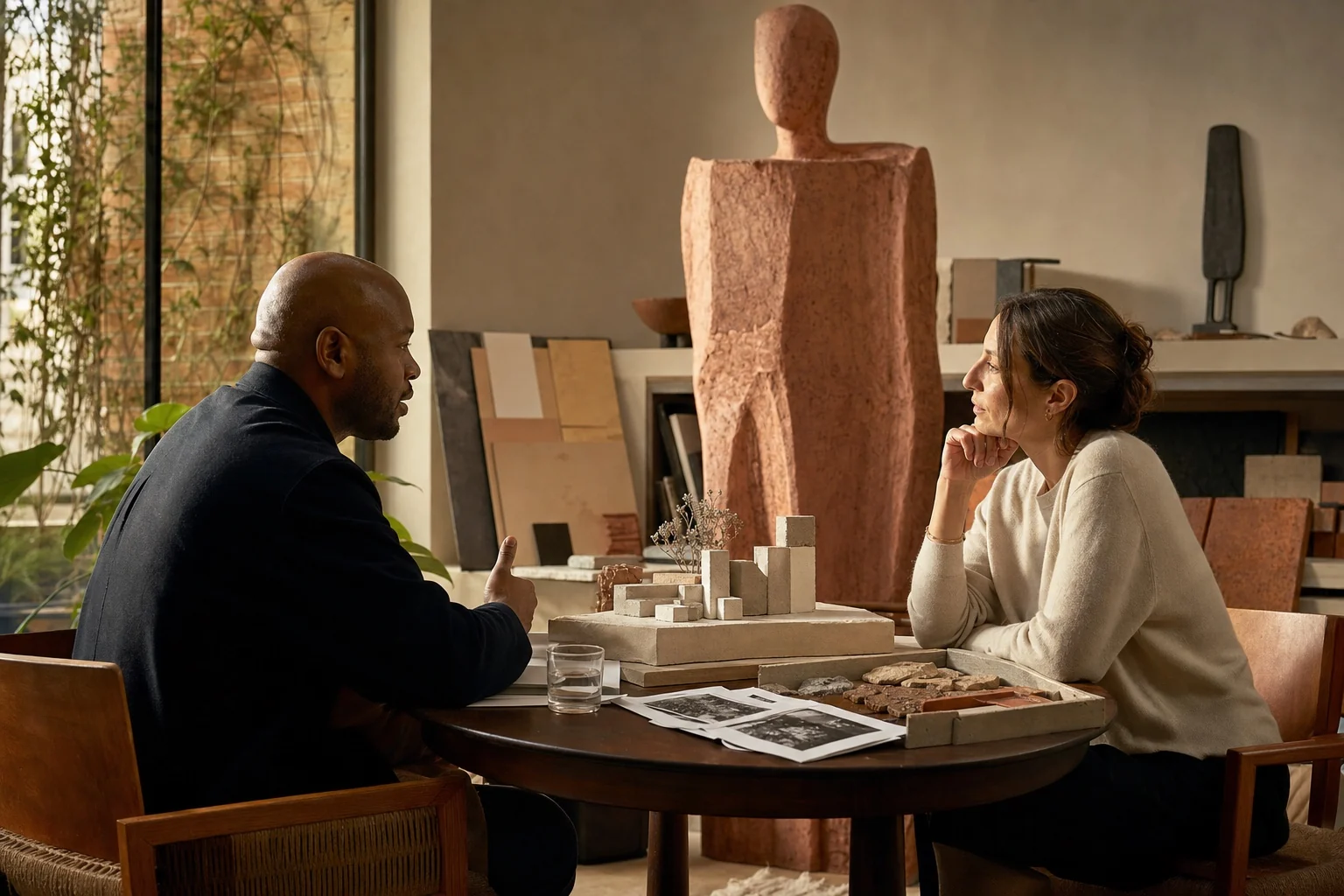 Thoughtful conversation in a contemporary art and research salon